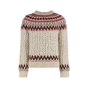 MONCLER GRENOBLE Men's Alpine Jacquard Knit Crewneck Sweater Men Beige Sweaters